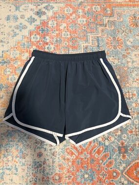 Rabbit Rabbit navy running track shorts with zip pocket